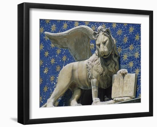 Close-Up of the Lion of St. Mark's Clock Tower in Venice, UNESCO World Heritage Site, Veneto, Italy-Woolfitt Adam-Framed Photographic Print