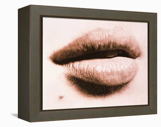 Close-up of the Mouth of a Woman (front View)-Cristina-Framed Premier Image Canvas