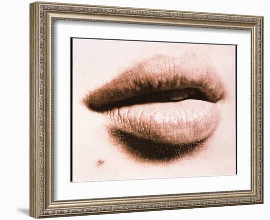 Close-up of the Mouth of a Woman (front View)-Cristina-Framed Photographic Print