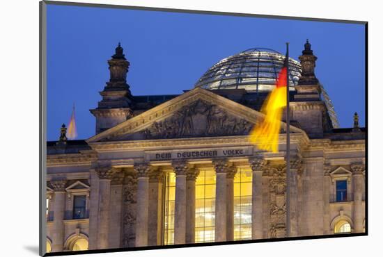 Close-Up of the Reichstag at Night, Berlin, Germany, Europe-Miles Ertman-Mounted Photographic Print