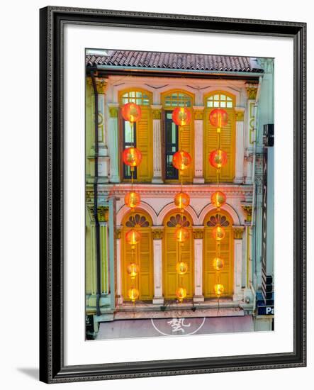 Close Up of the Shutters and Lanterns, Temple Street, Chinatown, Singapore-Gavin Hellier-Framed Photographic Print