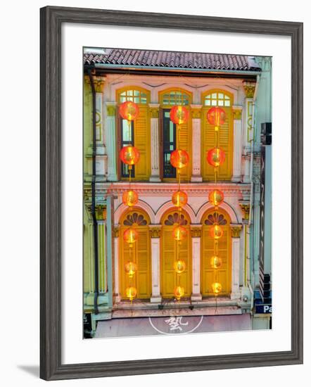 Close Up of the Shutters and Lanterns, Temple Street, Chinatown, Singapore-Gavin Hellier-Framed Photographic Print