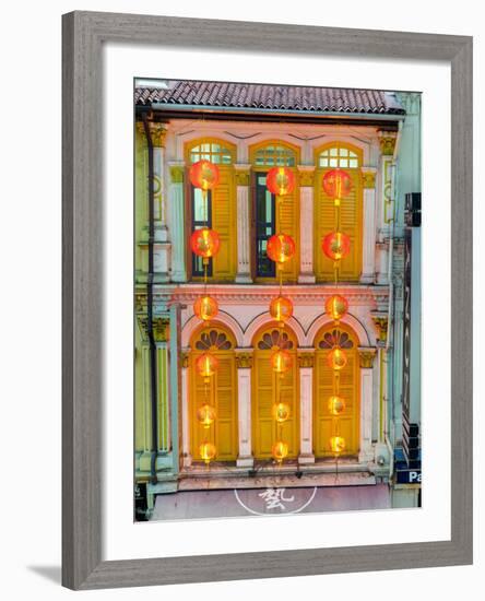 Close Up of the Shutters and Lanterns, Temple Street, Chinatown, Singapore-Gavin Hellier-Framed Photographic Print