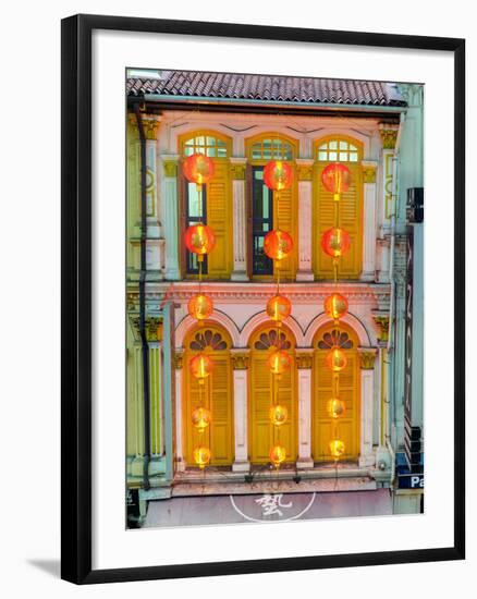 Close Up of the Shutters and Lanterns, Temple Street, Chinatown, Singapore-Gavin Hellier-Framed Photographic Print