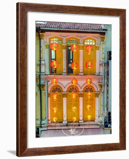 Close Up of the Shutters and Lanterns, Temple Street, Chinatown, Singapore-Gavin Hellier-Framed Photographic Print