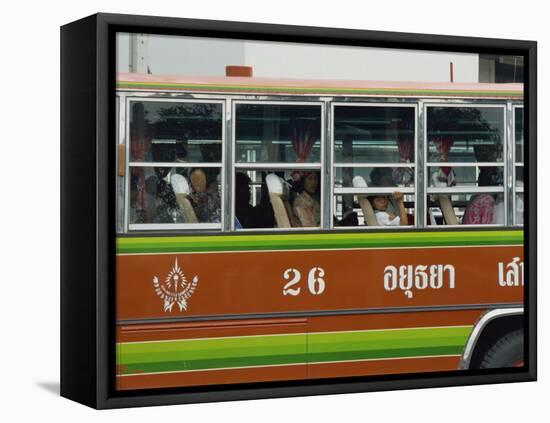 Close-Up of the Side of a Local Bus in Ayutthaya, Thailand, Southeast Asia-Charcrit Boonsom-Framed Premier Image Canvas