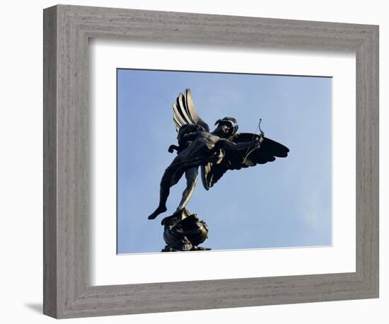 Close-Up of the Statue of Eros on the Shaftesbury Memorial, Piccadilly Circus, London, England-Walter Rawlings-Framed Photographic Print