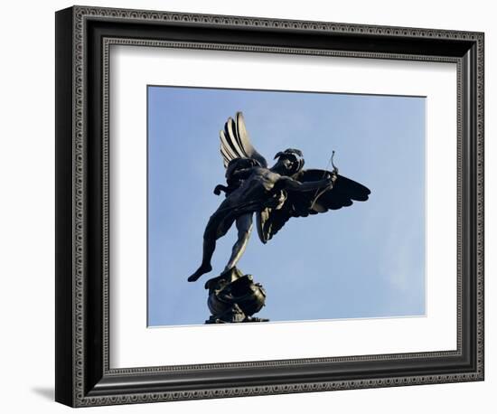 Close-Up of the Statue of Eros on the Shaftesbury Memorial, Piccadilly Circus, London, England-Walter Rawlings-Framed Photographic Print