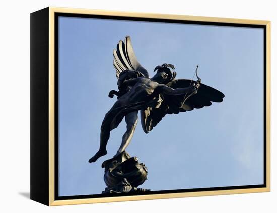 Close-Up of the Statue of Eros on the Shaftesbury Memorial, Piccadilly Circus, London, England-Walter Rawlings-Framed Premier Image Canvas