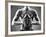 Close-Up of Topless Man Holding Rugby Ball in Isolation-pressmaster-Framed Photographic Print