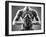 Close-Up of Topless Man Holding Rugby Ball in Isolation-pressmaster-Framed Photographic Print