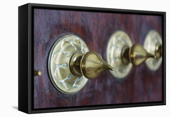 Close-Up of Traditional Carved Door, Stone Town, Zanzibar, Tanzania-Alida Latham-Framed Premier Image Canvas