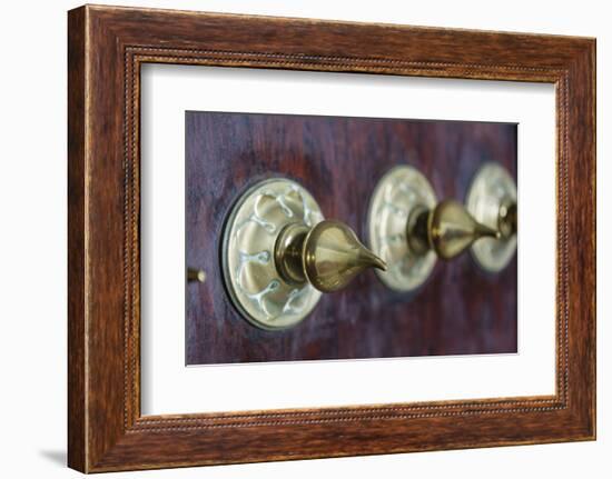 Close-Up of Traditional Carved Door, Stone Town, Zanzibar, Tanzania-Alida Latham-Framed Photographic Print