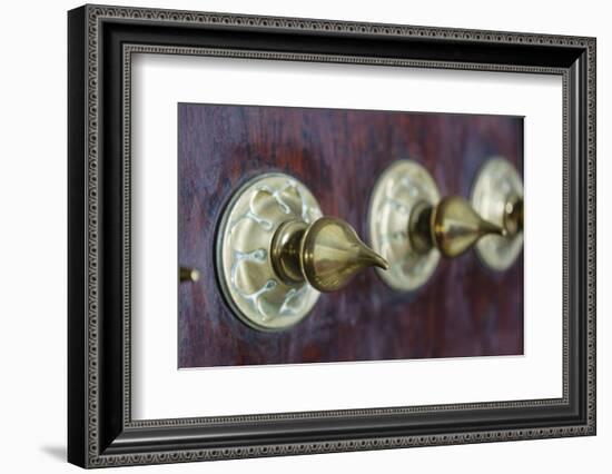 Close-Up of Traditional Carved Door, Stone Town, Zanzibar, Tanzania-Alida Latham-Framed Photographic Print