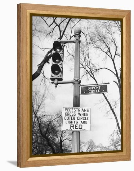 Close-Up of Traffic Sign at Dupont Circle-Myron Davis-Framed Premier Image Canvas