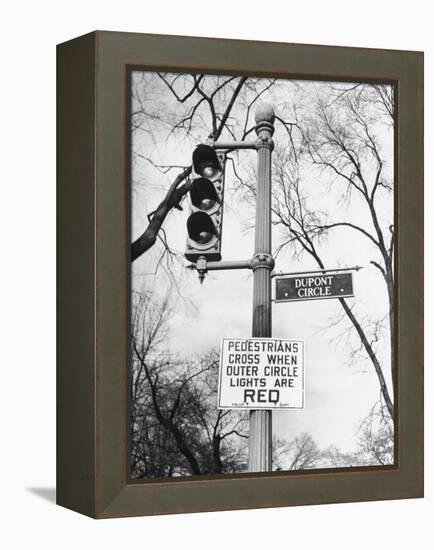 Close-Up of Traffic Sign at Dupont Circle-Myron Davis-Framed Premier Image Canvas