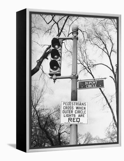Close-Up of Traffic Sign at Dupont Circle-Myron Davis-Framed Premier Image Canvas