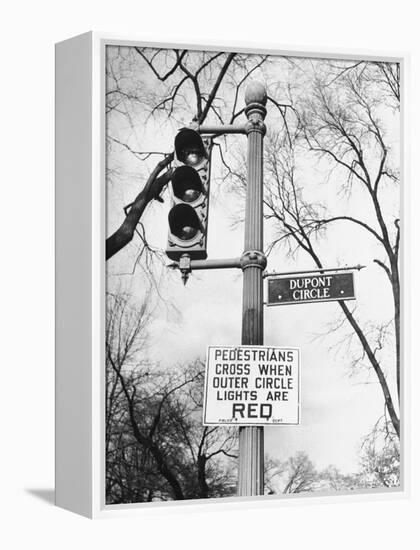 Close-Up of Traffic Sign at Dupont Circle-Myron Davis-Framed Premier Image Canvas