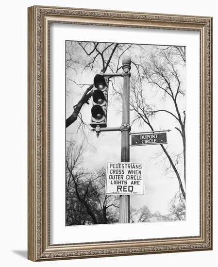 Close-Up of Traffic Sign at Dupont Circle-Myron Davis-Framed Photographic Print