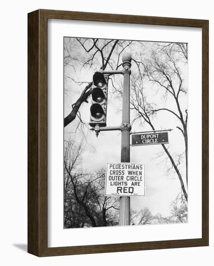 Close-Up of Traffic Sign at Dupont Circle-Myron Davis-Framed Photographic Print