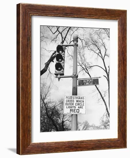 Close-Up of Traffic Sign at Dupont Circle-Myron Davis-Framed Photographic Print