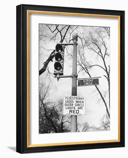 Close-Up of Traffic Sign at Dupont Circle-Myron Davis-Framed Photographic Print