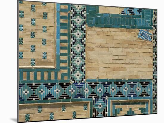 Close-Up of Turquoise Ceramics, Shah-I-Zinda Mausoleum, Samarkand, Uzbekistan, Central Asia-Upperhall-Mounted Photographic Print