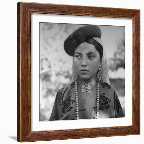 Close Up of Uighur Girl from Kashgar-William Vandivert-Framed Photographic Print