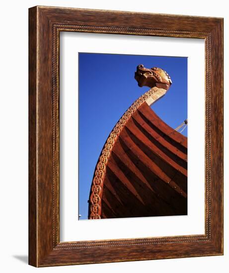 Close-Up of Viking Ship Used as a Charter Boat, Aker Brygge, Oslo, Norway, Scandinavia-Kim Hart-Framed Photographic Print