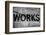 Close-up of weathered brick wall with word 'Works' painted on it, Oakland, Alameda County, Calif...-Panoramic Images-Framed Photographic Print