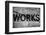 Close-up of weathered brick wall with word 'Works' painted on it, Oakland, Alameda County, Calif...-Panoramic Images-Framed Photographic Print