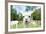 Close up of White Alpaca Looking Straight ahead in the Beautiful Green Meadow, it's Curious Cute Ey-thaweerat-Framed Photographic Print