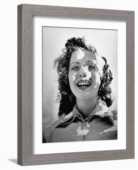 Close Up of Woman at Timberline Lodge Ski Club Party-Ralph Morse-Framed Photographic Print