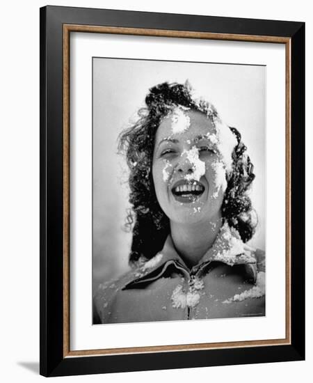 Close Up of Woman at Timberline Lodge Ski Club Party-Ralph Morse-Framed Photographic Print