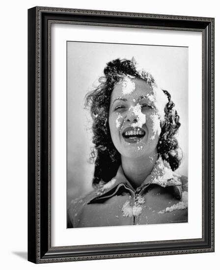 Close Up of Woman at Timberline Lodge Ski Club Party-Ralph Morse-Framed Photographic Print