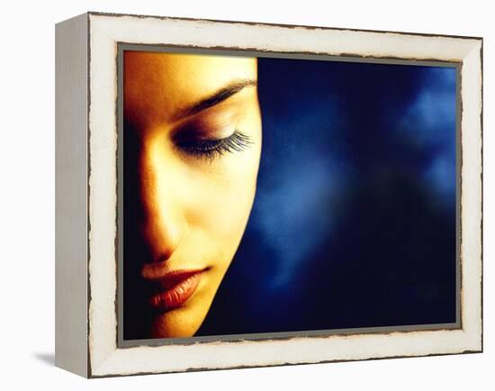 Close-up of Woman's Face-null-Framed Premier Image Canvas