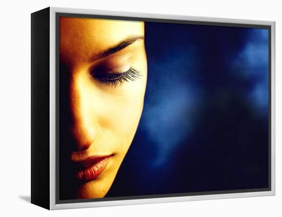 Close-up of Woman's Face-null-Framed Premier Image Canvas