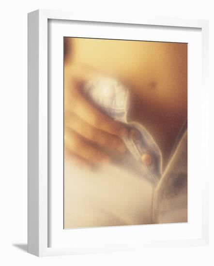 Close-up of Woman's Hands Buttoning Blue Jeans-Gary D^ Ercole-Framed Photographic Print