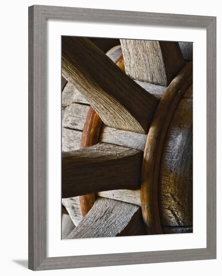 Close-Up of Wooden Wagon Wheel, Virginia City, Montana, USA-Adam Jones-Framed Photographic Print