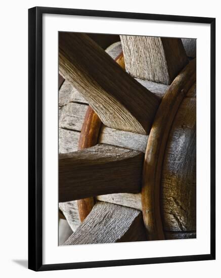 Close-Up of Wooden Wagon Wheel, Virginia City, Montana, USA-Adam Jones-Framed Photographic Print