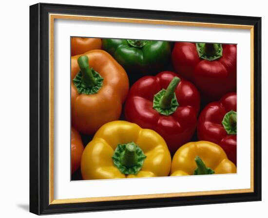 Close-Up of Yellow, Red, Orange and Green Peppers-Lee Frost-Framed Photographic Print