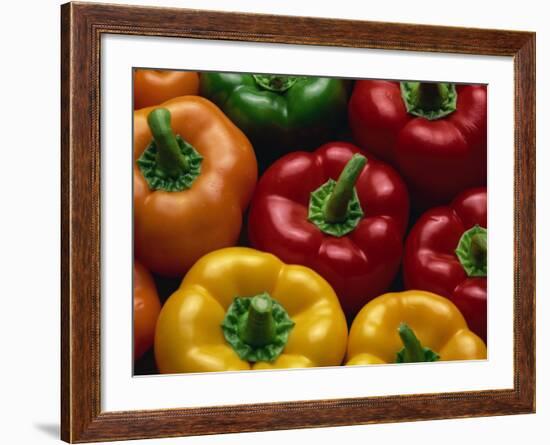 Close-Up of Yellow, Red, Orange and Green Peppers-Lee Frost-Framed Photographic Print