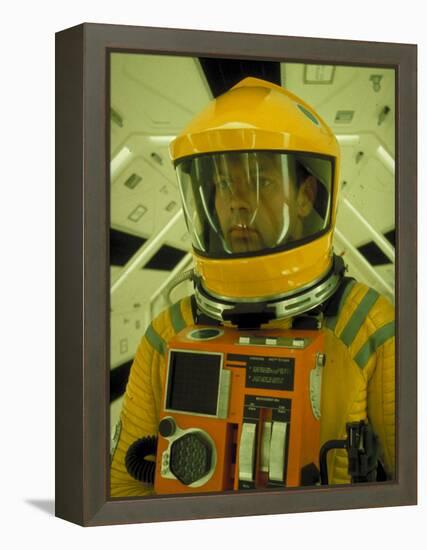 Close Up Portrait of Actor in Astronaut Suit on the Set of the Movie "2001: A Space Odyssey"-Dmitri Kessel-Framed Premier Image Canvas