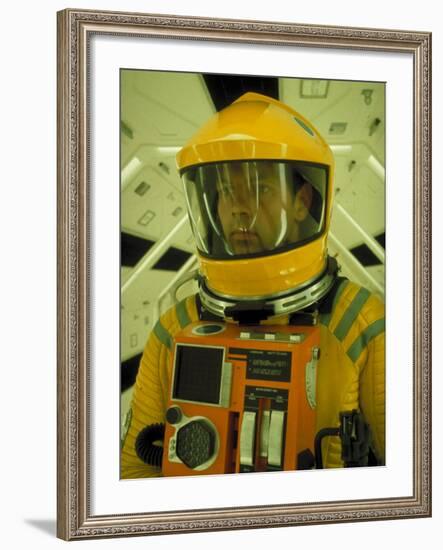 Close Up Portrait of Actor in Astronaut Suit on the Set of the Movie "2001: A Space Odyssey"-Dmitri Kessel-Framed Premium Photographic Print