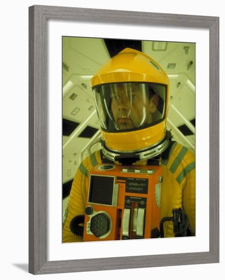 Close Up Portrait of Actor in Astronaut Suit on the Set of the Movie "2001: A Space Odyssey"-Dmitri Kessel-Framed Premium Photographic Print