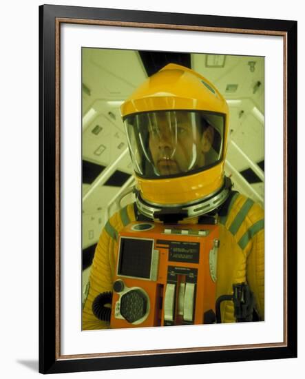 Close Up Portrait of Actor in Astronaut Suit on the Set of the Movie "2001: A Space Odyssey"-Dmitri Kessel-Framed Premium Photographic Print