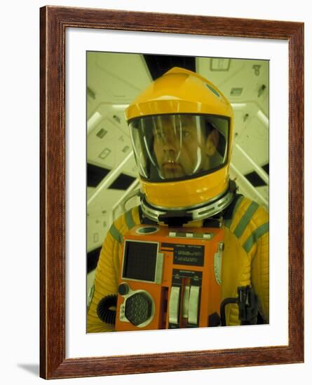 Close Up Portrait of Actor in Astronaut Suit on the Set of the Movie "2001: A Space Odyssey"-Dmitri Kessel-Framed Premium Photographic Print