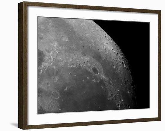 Close-Up View of the Moon Showing Impact Crater Plato-Stocktrek Images-Framed Photographic Print