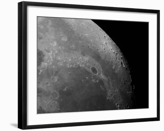 Close-Up View of the Moon Showing Impact Crater Plato-Stocktrek Images-Framed Photographic Print