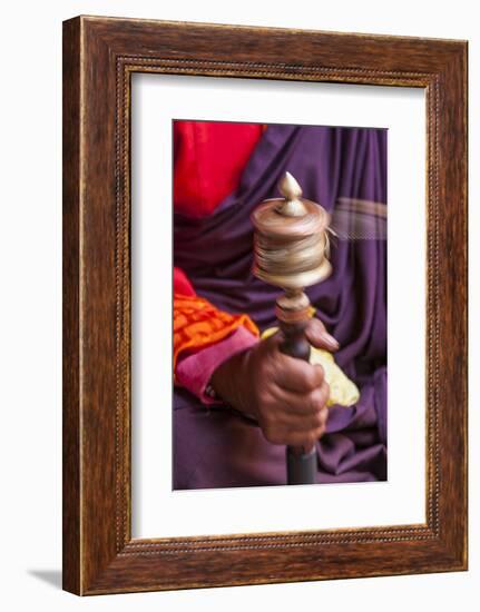 Close Up with a Buddhist and a Hand-Held Prayer Wheel, Bhutan-Gavriel Jecan-Framed Photographic Print